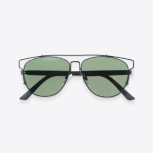 Green Panto Flat-Front Metal Aviators