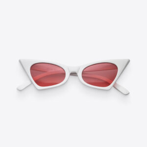 Women’s White & Hot Pink Retro Cat-Eye Sunglasses