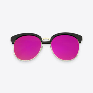Black & Magenta Women’s Half-Framed Aviators