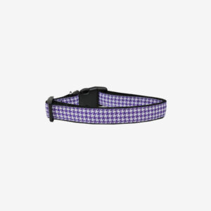 Purple Houndstooth Nylon Ribbon Collar