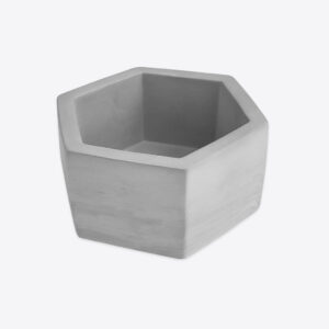 Gray Hexagon Ceramic Planter